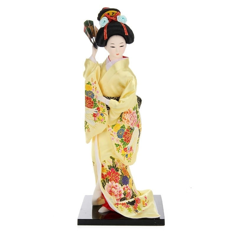 30cm Oriental Japanese Brocade Kimono Kabuki Doll Geisha Action Figure Figurine Statue Image 1
