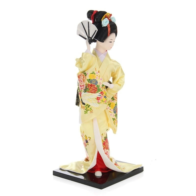 30cm Oriental Japanese Brocade Kimono Kabuki Doll Geisha Action Figure Figurine Statue Image 3