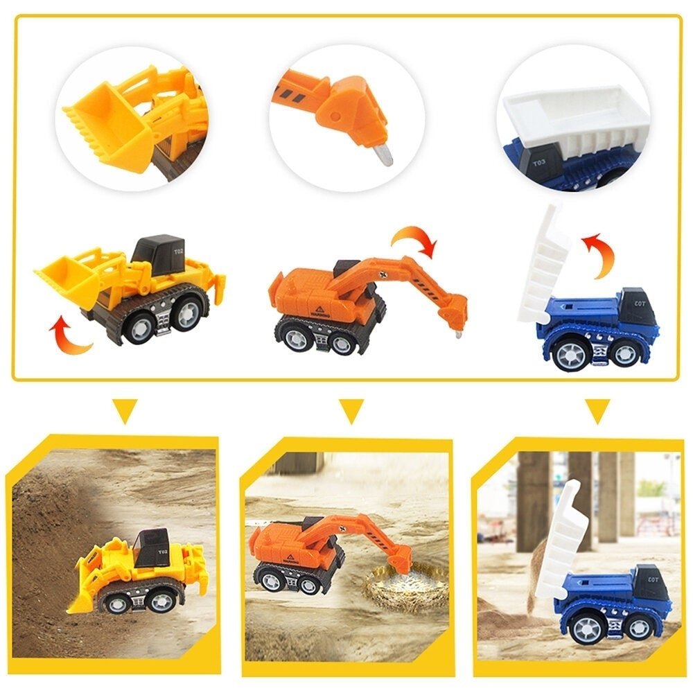 30PCS Colorful Alloy and Plastic Enginnering Vehicle Toys Set with Game Mat for Model Toys Image 2