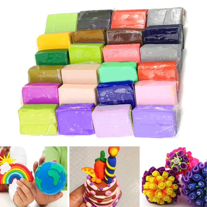 32PCS DIY Pottery Clay Plasticine Craft Malleable Fimo Polymer Modelling Soft Block Toy Gift Image 6