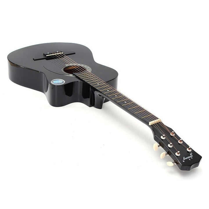 38 Inch Wooden Angled Acoustic Guitar 6 Color Folk Guitar with Storage Bag Gift for Beginner Image 4