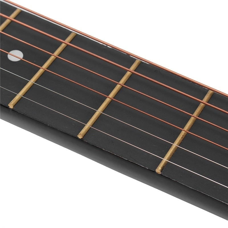 38 Inch Wooden Angled Acoustic Guitar 6 Color Folk Guitar with Storage Bag Gift for Beginner Image 7