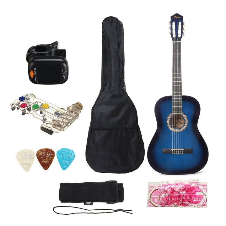 39 Inch Classical Guitar Kit for Beginner with Bag,Strap,Pick and Guitar Beginner Teaching Aid Image 1