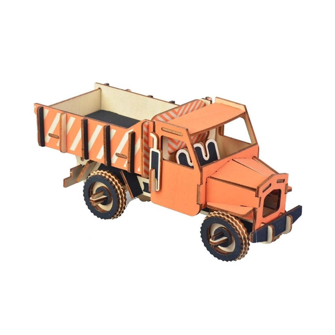 3D Woodcraft Assembly Engineering Vehicle Series Kit Jigsaw Puzzle Decoration Toy Model for Kids Gift Image 1