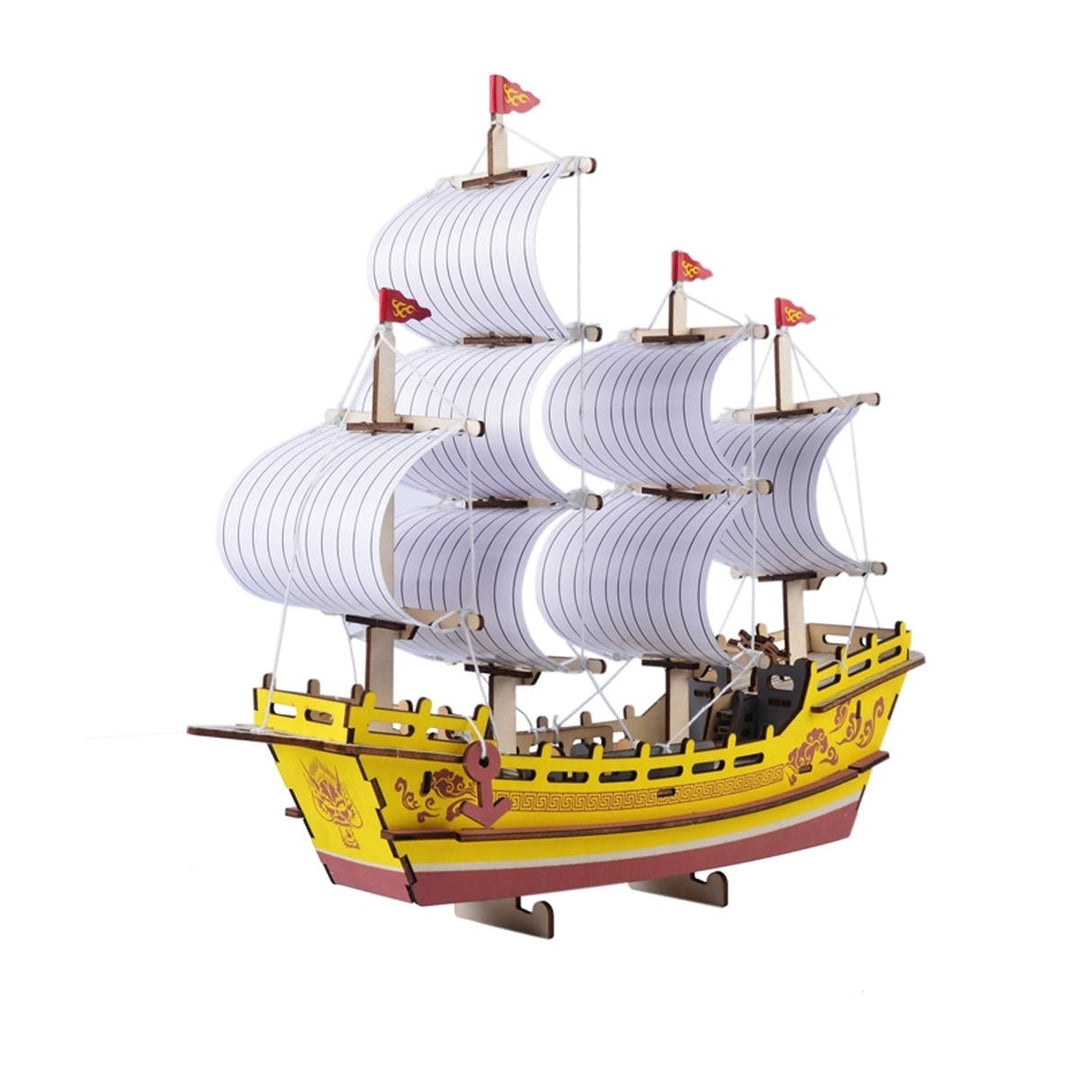 3D Woodcraft Assembly Sailing Series Kit Jigsaw Puzzle Decoration Toy Model for Kids Gift Image 2