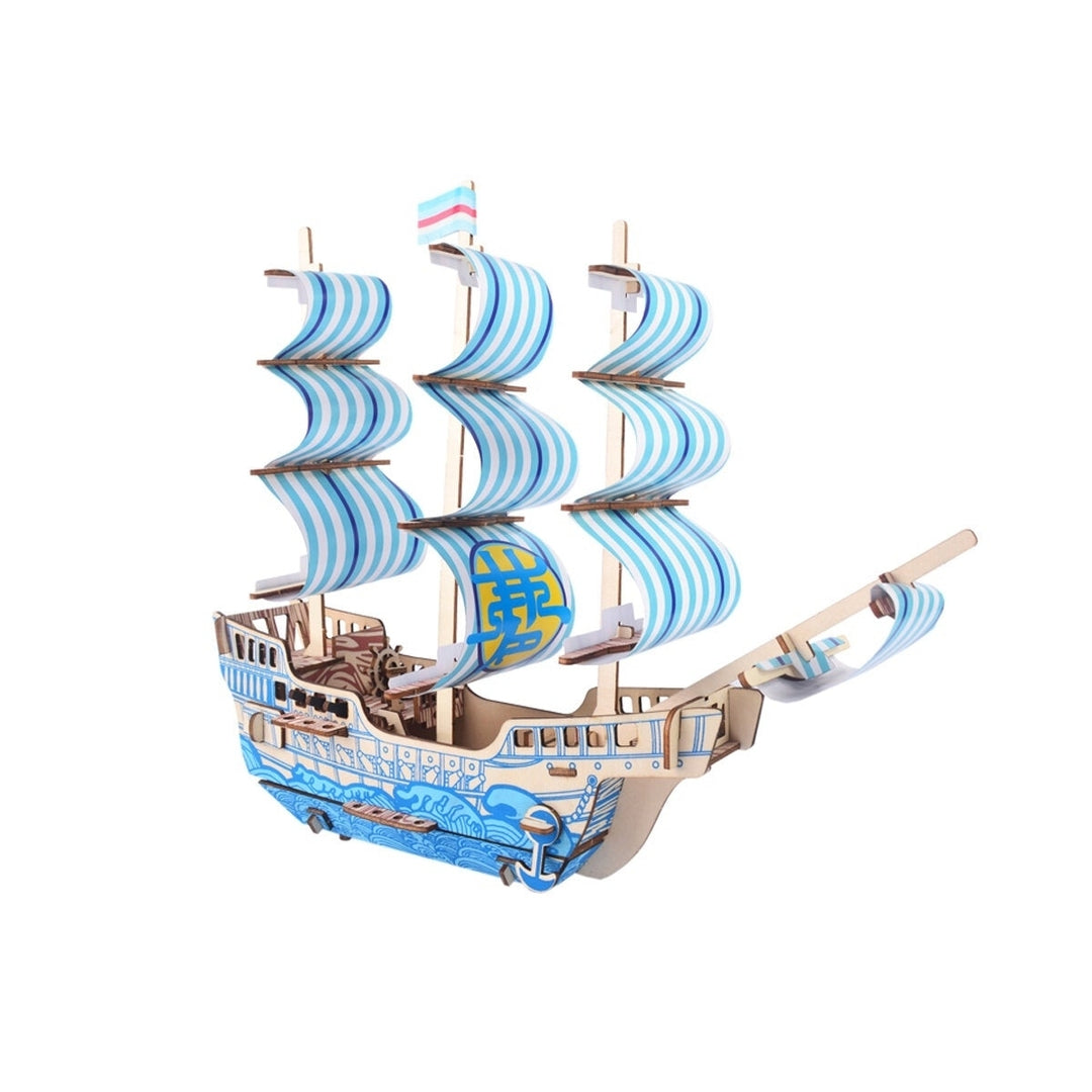 3D Woodcraft Assembly Sailing Series Kit Jigsaw Puzzle Decoration Toy Model for Kids Gift Image 3