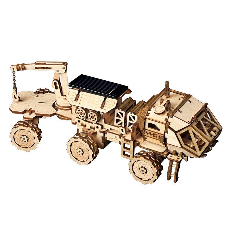 3D Wooden Space Hunting Solar Energy Toy Assembly Gift for Children Teens Adult Image 4