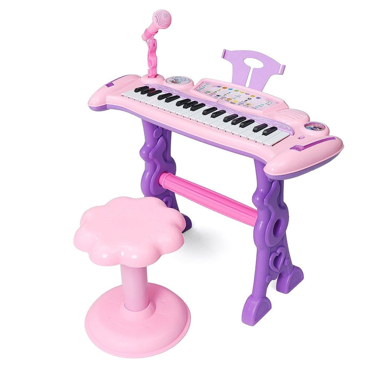 37 Key Electronic Keyboard Kids Mini Grand + Piano Stool Microphone Musical Toys Image 1