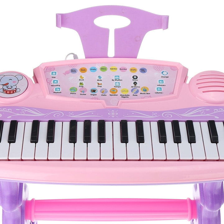 37 Key Electronic Keyboard Kids Mini Grand + Piano Stool Microphone Musical Toys Image 6