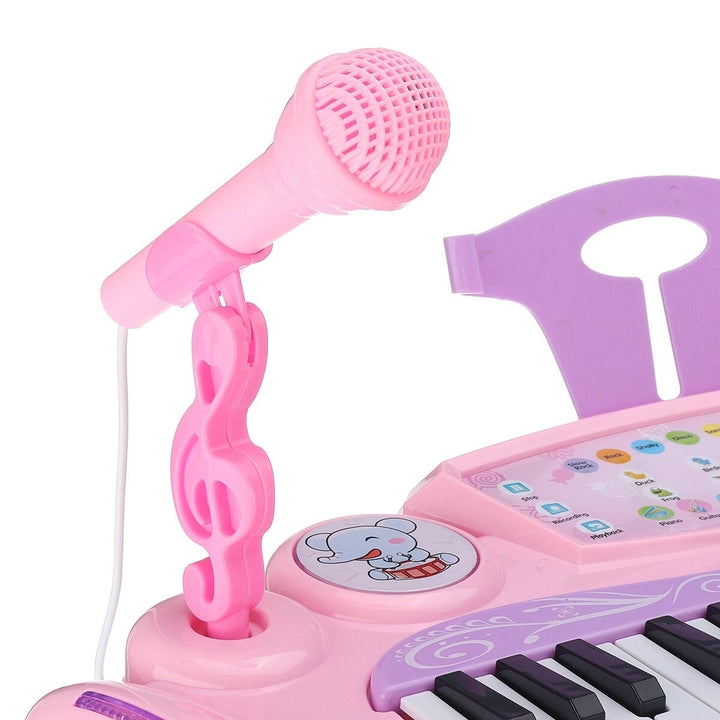 37 Key Electronic Keyboard Kids Mini Grand + Piano Stool Microphone Musical Toys Image 8