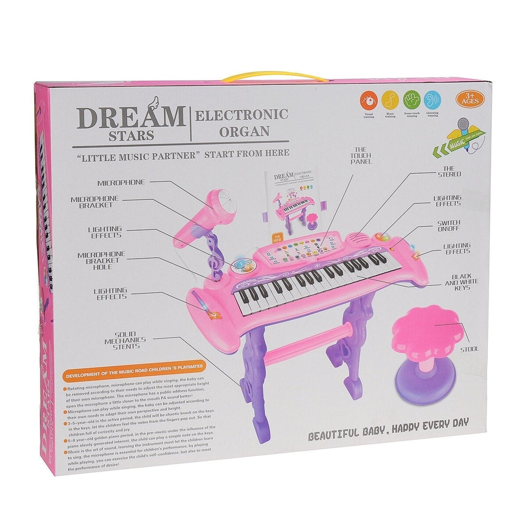 37 Key Electronic Keyboard Kids Mini Grand + Piano Stool Microphone Musical Toys Image 10