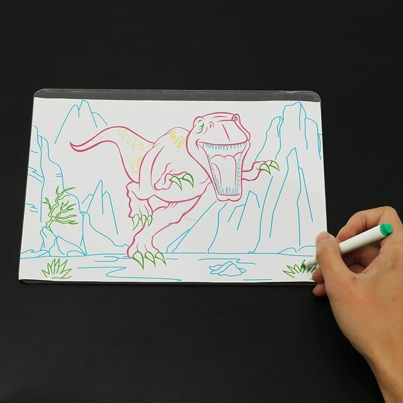 3D Magic Flashing Drawing Board Dinosaur Game For Kids Children Educational Christmas Gift Toys Image 2
