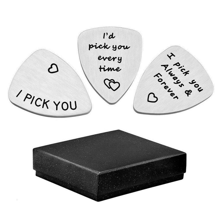 3Pcs Guitar Picks Stainless Steel for Acoustic Bass Guitar Parts Image 1