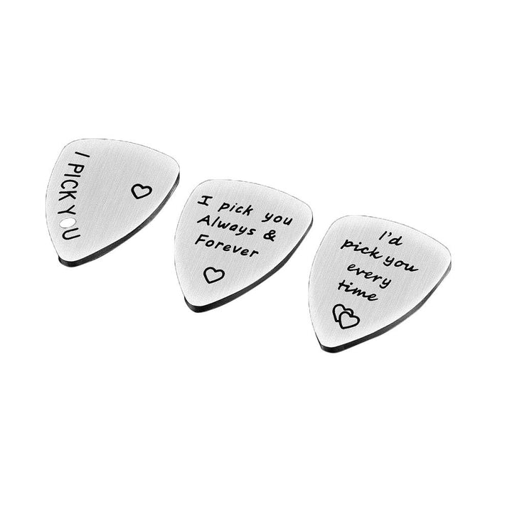 3Pcs Guitar Picks Stainless Steel for Acoustic Bass Guitar Parts Image 3