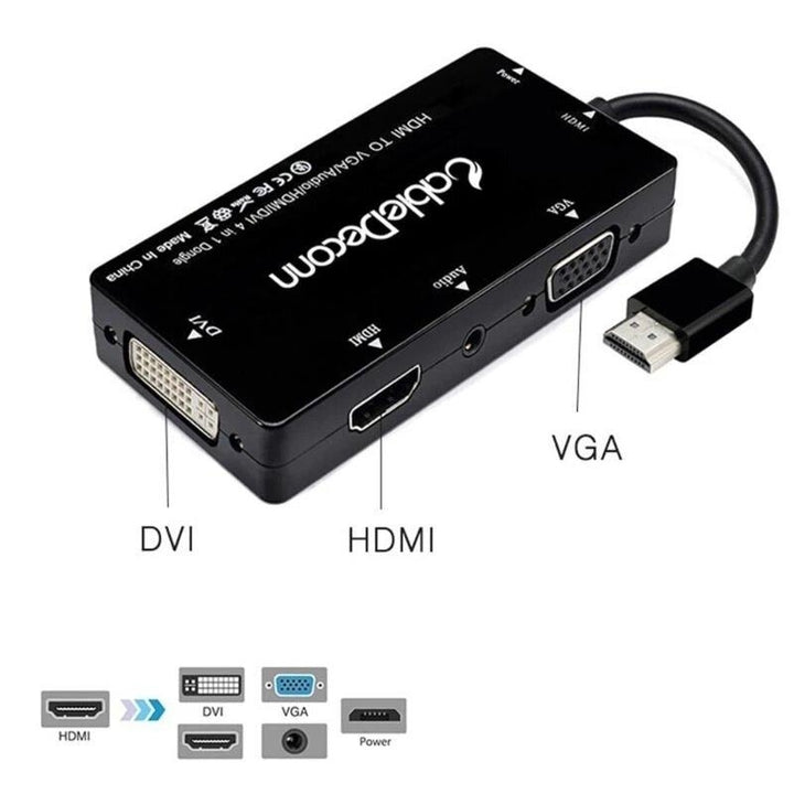 4 in 1 Display Converter Hub Docking Station Adapter with HDMIVGADVI Ports VH99 for TV Projectors Image 6