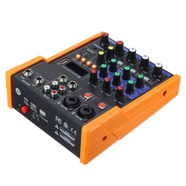 4 Channel Bluetooth DJ Mic Audio Mixer Live Studio Audio Mixing Console Image 4