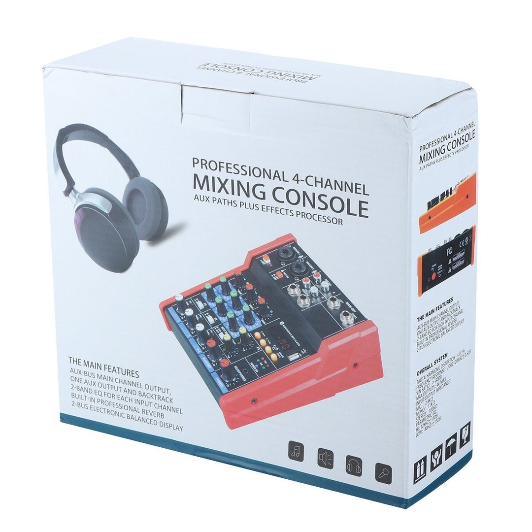 4 Channel Bluetooth DJ Mic Audio Mixer Live Studio Audio Mixing Console Image 11