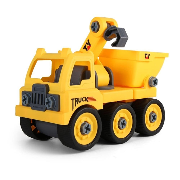 4 IN 1 Detachable Puzzle DIY Truck Assembled Engineering Vehicle Loading and Unloading Crane Diecast Model Toy Image 2
