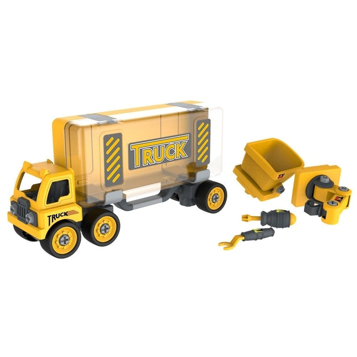 4 IN 1 Detachable Puzzle DIY Truck Assembled Engineering Vehicle Loading and Unloading Crane Diecast Model Toy Image 4