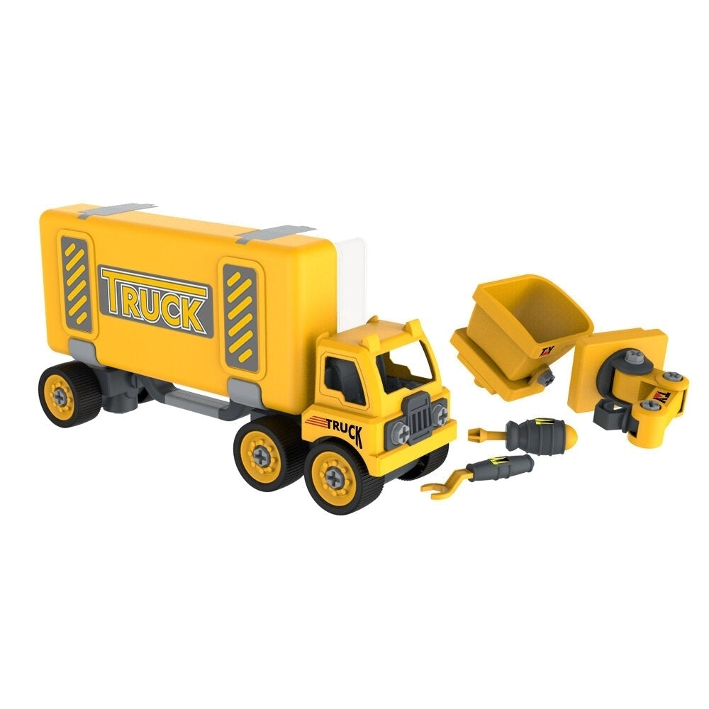 4 IN 1 Detachable Puzzle DIY Truck Assembled Engineering Vehicle Loading and Unloading Crane Diecast Model Toy Image 9