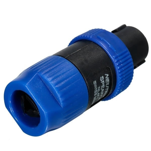 4 Pole Plug Male Speaker Audio Cable Connector Blue Image 2