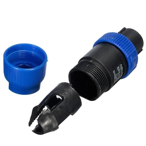 4 Pole Plug Male Speaker Audio Cable Connector Blue Image 4