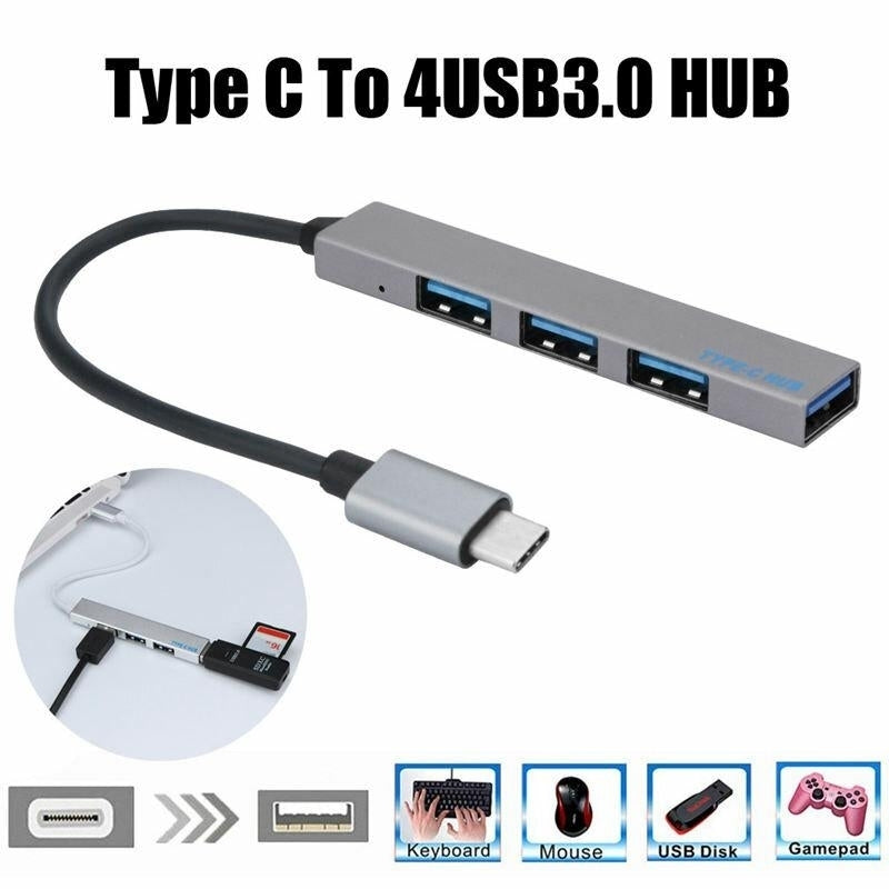 4 Port USB C HUB Charging Docking Station Fast TransferCharging Adapter With 4  USB 2.0 Image 6