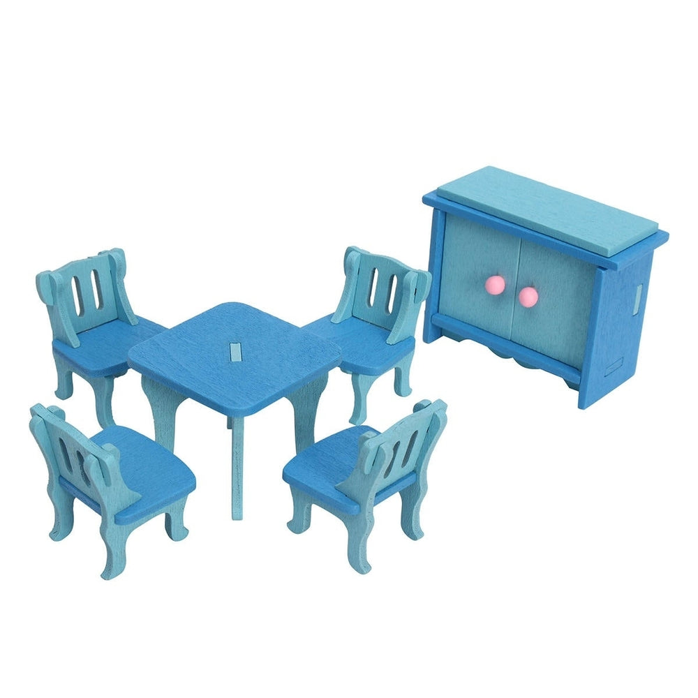4 Sets of Delicate Wood Furniture Kits for Doll House Miniature Image 2