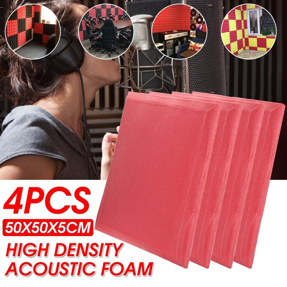 4PCS Sound-Absorbing Cotton Foam Acoustic Panel KTV Studio with Adhesive Sticker Image 2