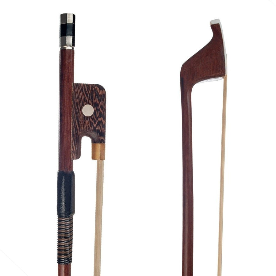 4,4 Double Bass Bow French Style Brazilwood Stick with Wenge Frog Sheep Skin Grip White Horsehair Image 1