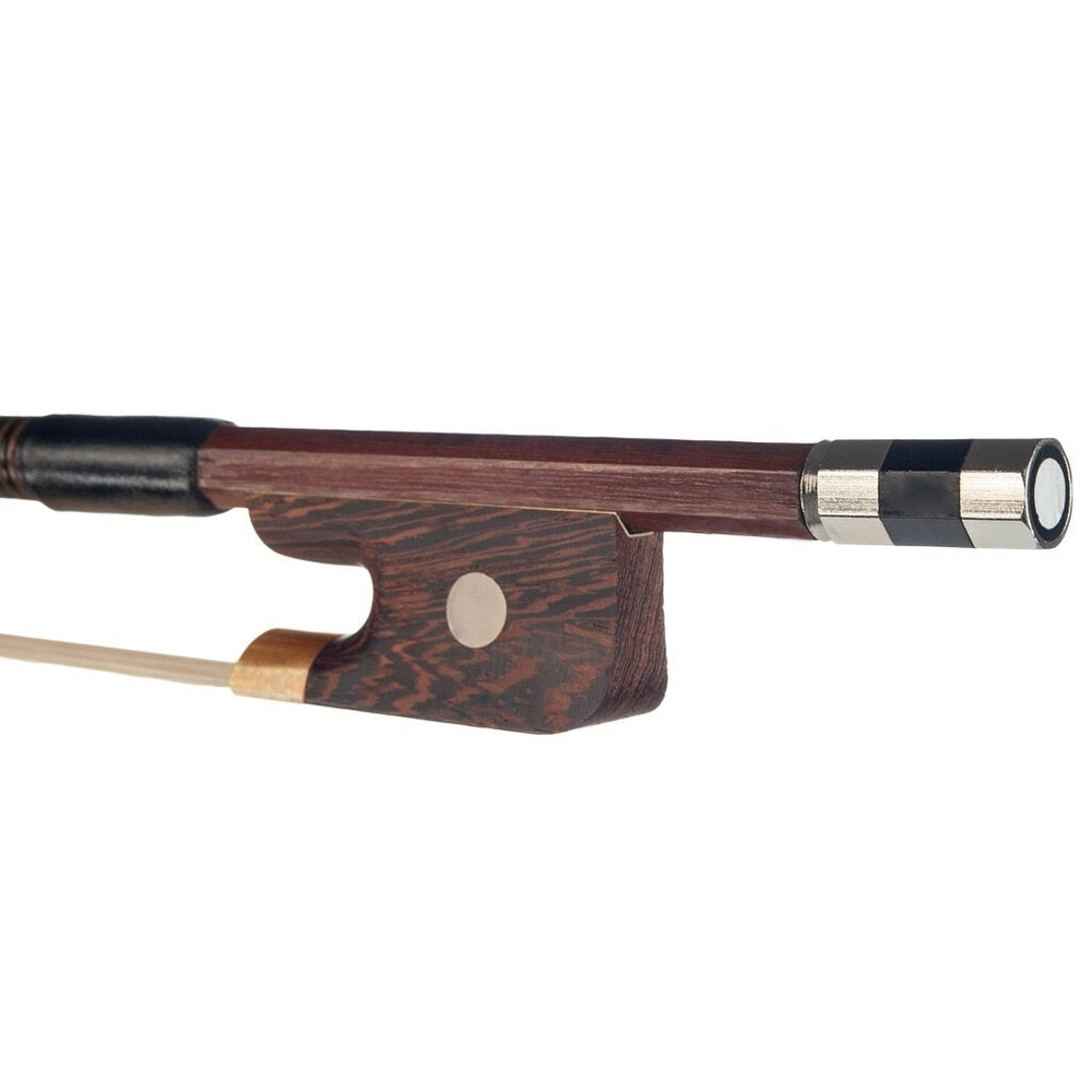 4,4 Double Bass Bow French Style Brazilwood Stick with Wenge Frog Sheep Skin Grip White Horsehair Image 2