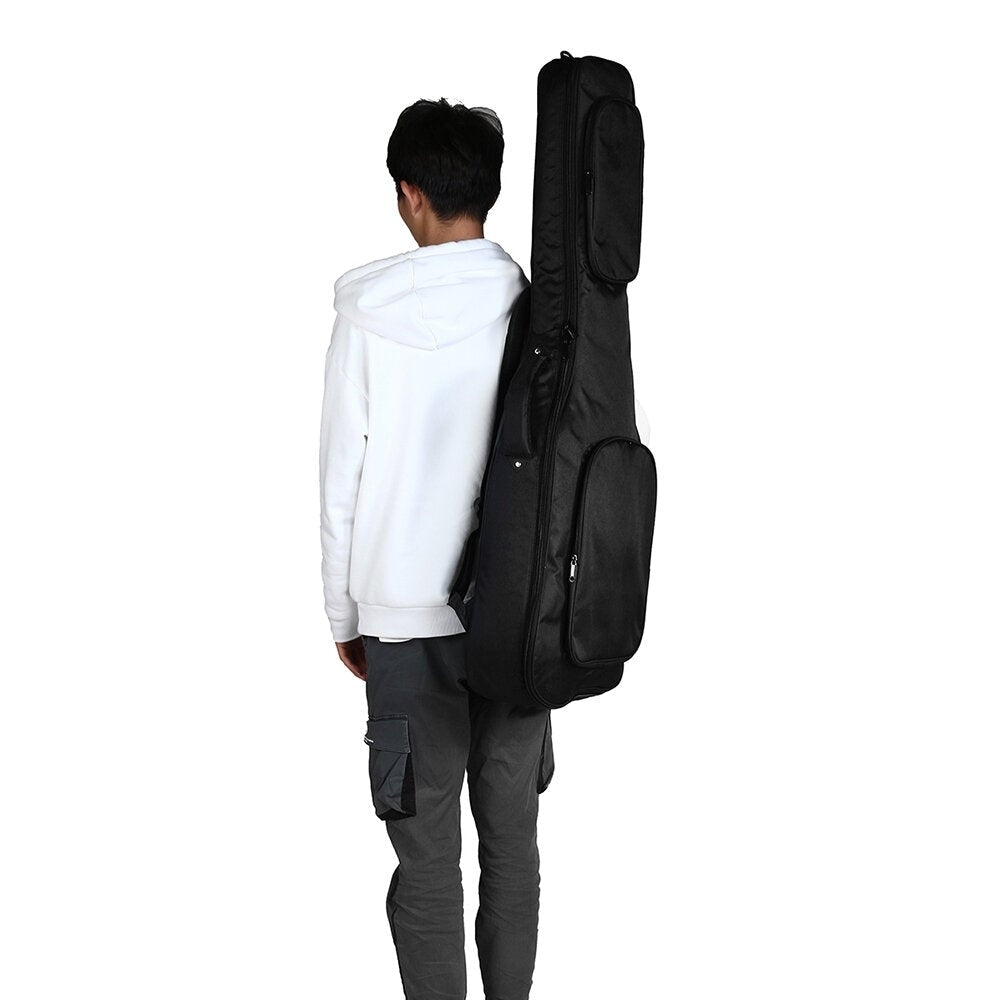 40,41 Inch Waterproof Fabric Acoustic Guitar Bag Backpack Cotton Double Shoulder Straps Padded Soft Case Image 10