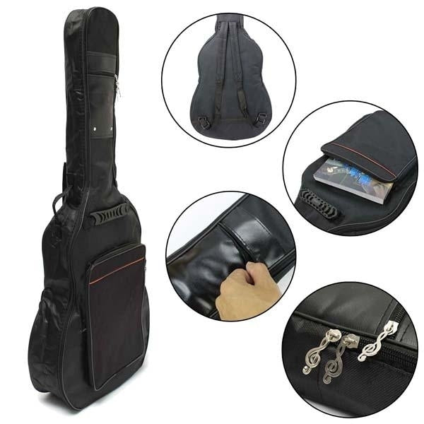 41" Thick Padded Guitar Bag Carry Case Double Shoulder Straps Black Image 6