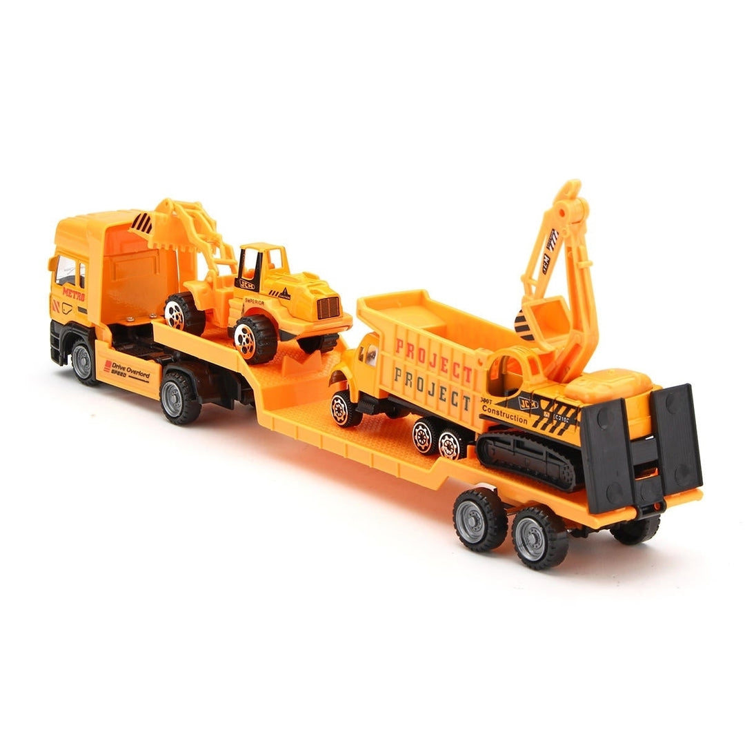 4in1 Kids Toy Recovery Vehicle Tow Truck Lorry Low Loader Diecast Model Toys Construction Xmas Image 6