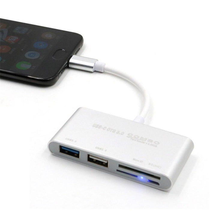 5 In 1 USB 3.1 Type C SD TF Card Reader HUB OTG Multi Spliter Adapter For Macbook Pro Air Tablet Laptop Image 6