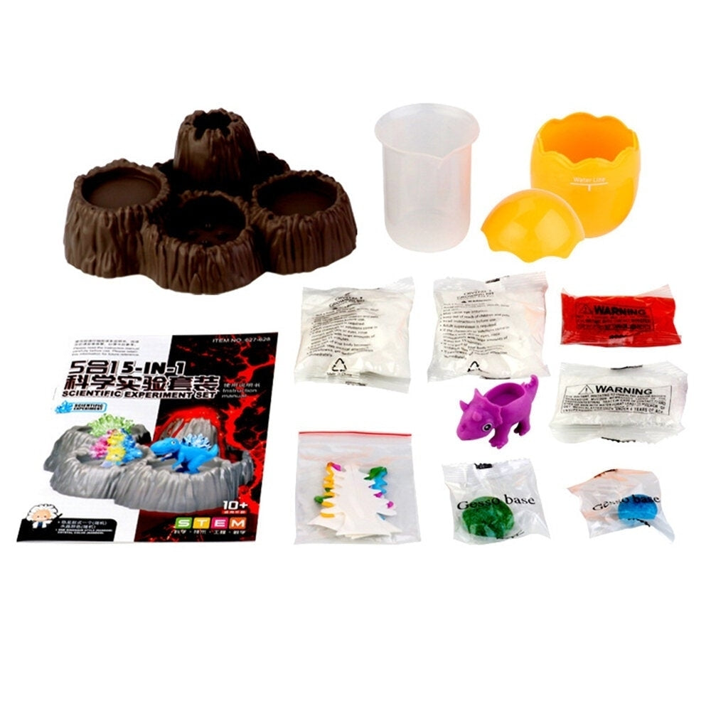 5-in-1 Burst/Dinosaur Crystal Experiment Chemical Science Experiment Set for Kids Educational Toys Image 3