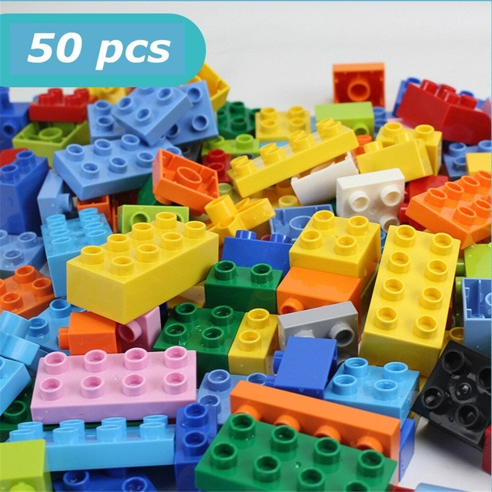 50,150,300 Pcs Bulk Large Particles DIY Assembly Multi-Shape Building Blocks Educational Toy Compatible for Kids Gift Image 1