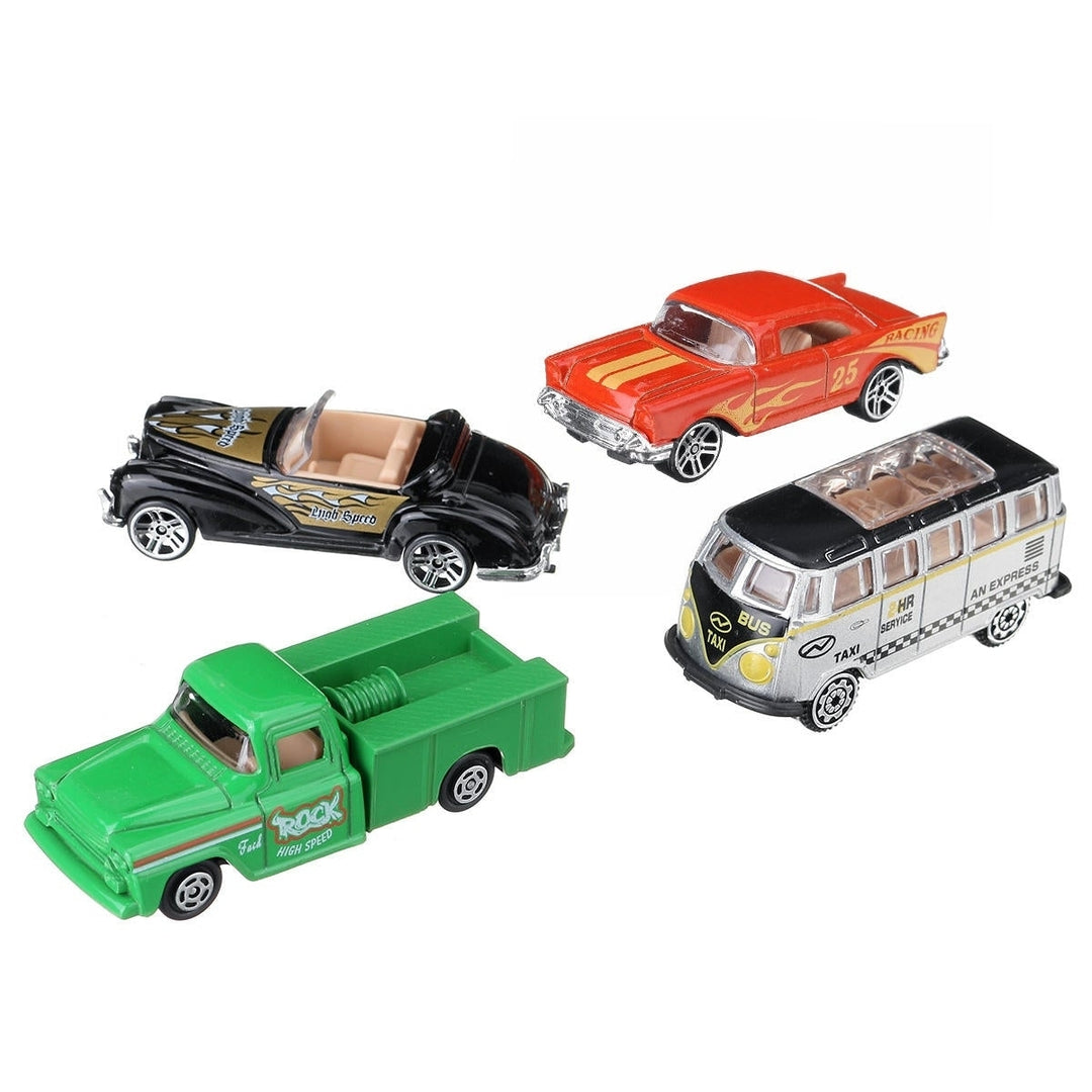 4Pcs Mini Alloy Car Childrens Toys Taxi Simulation Car Model Set Image 2