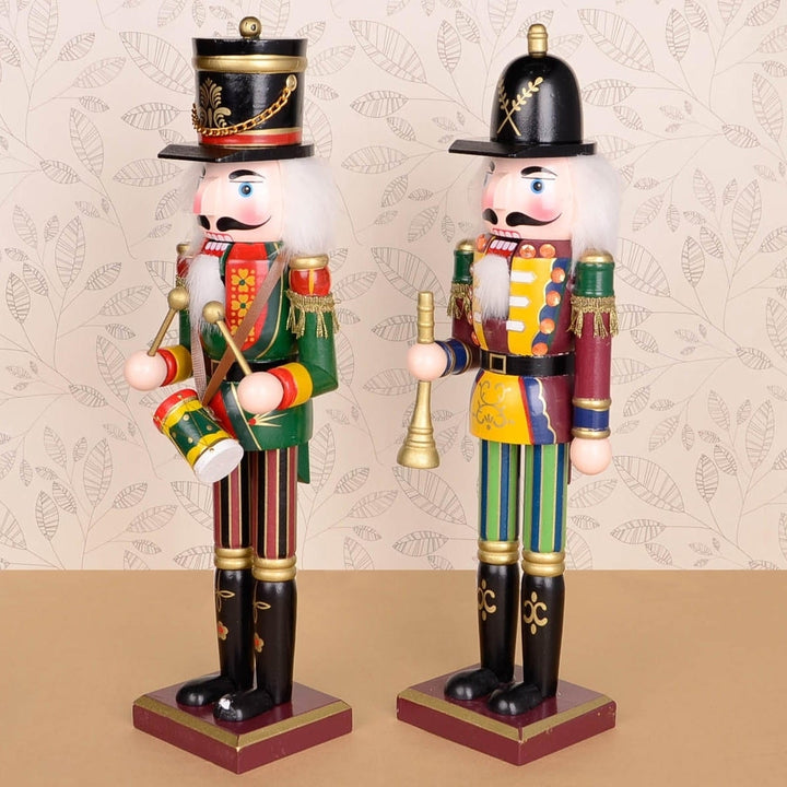 4PCS,Set 30cm Wooden Nutcracker Doll Soldier Vintage Handcraft Decoration Christmas Gifts Image 2