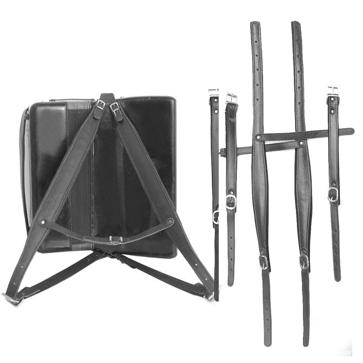 4Pcs,set Adjustable Black Leather Shoulder Accordion Strap for 80,96,120 Bass Image 4