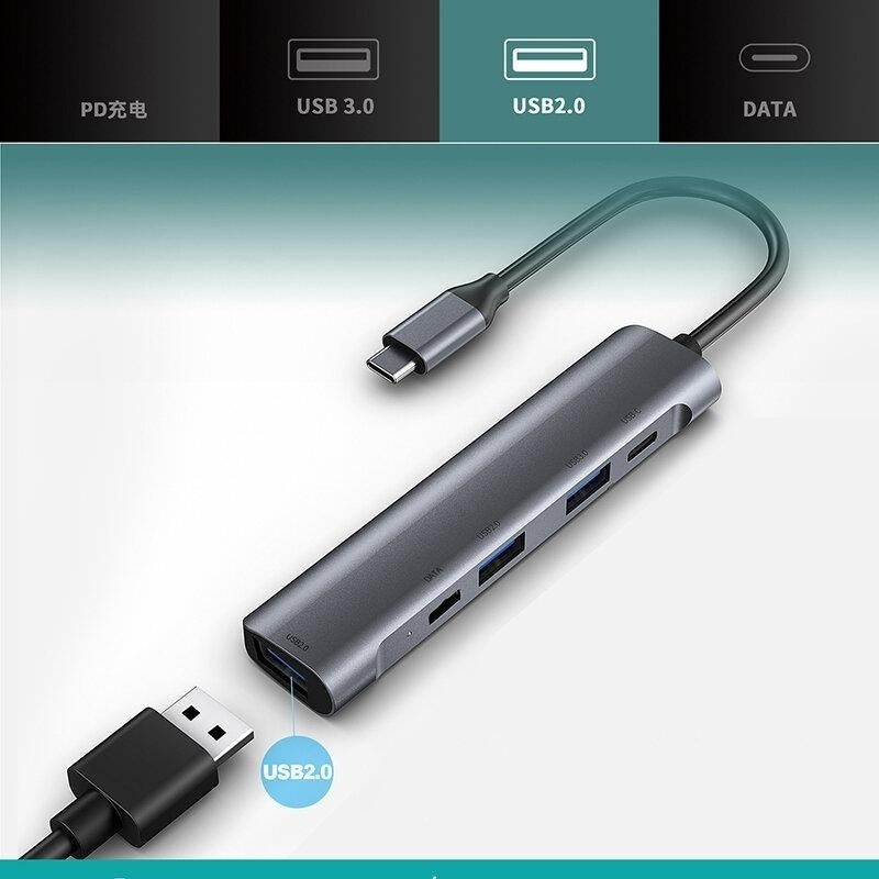 5-in-1 USB Type-C Docking Station HUB Adapter With USB-C PD 60W Image 2
