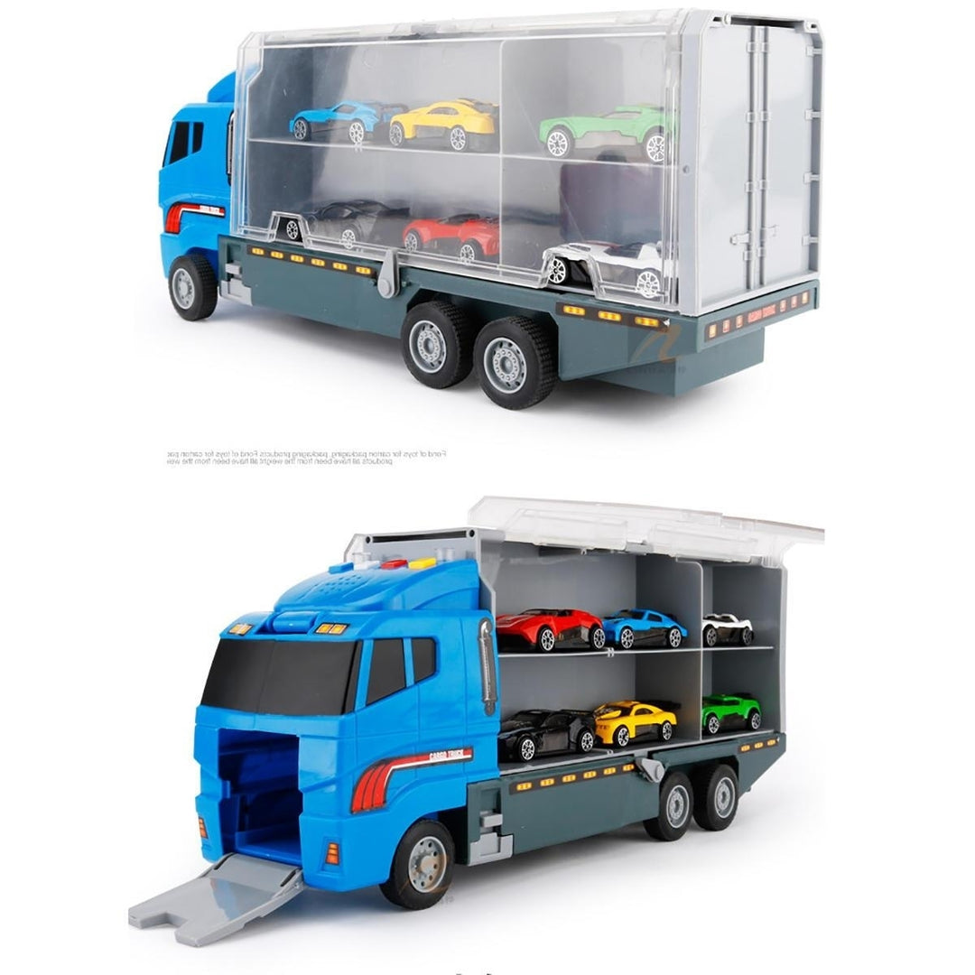 6,12 PCS 11 In 1 Diecast Model Construction Truck Vehicle Car Toy Set Play Vehicles in Carrier Image 4