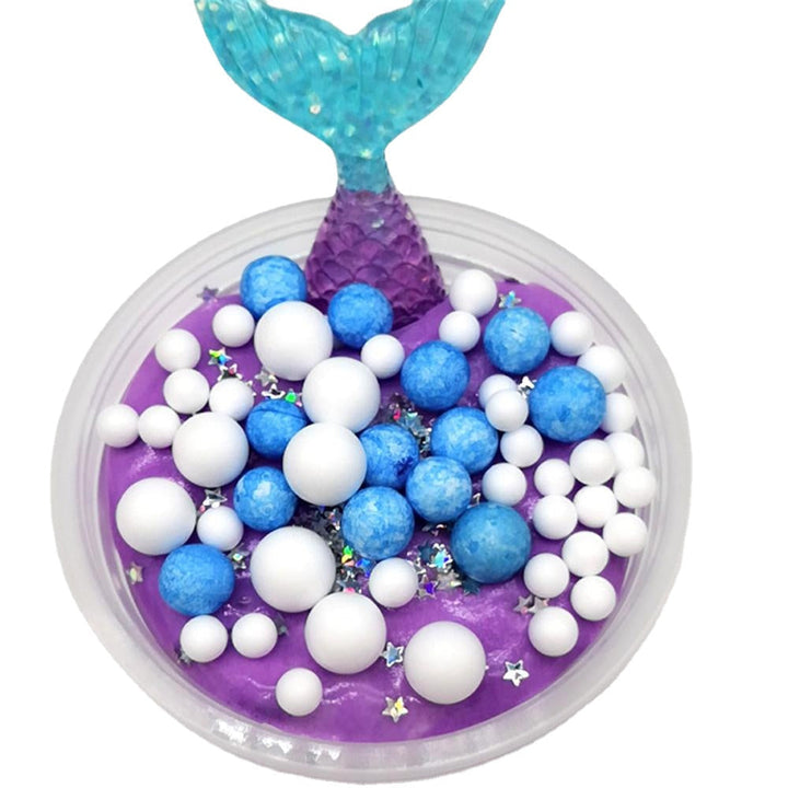 60ML Slime DIY Mermaid Cotton Mud Foam Ball Ocean Crystal Decompression Mud DIY Gift Toy Image 4