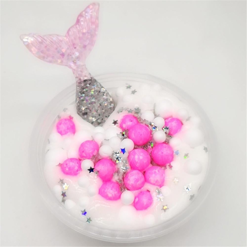 60ML Slime DIY Mermaid Cotton Mud Foam Ball Ocean Crystal Decompression Mud DIY Gift Toy Image 8