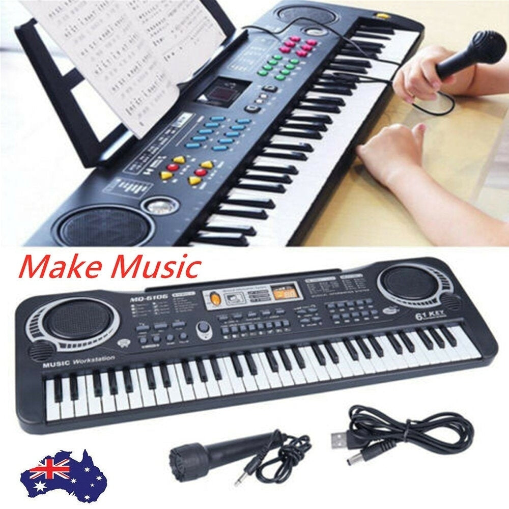 61 Keys Kids Electronic Music Keyboard Electric Digital Early Education Piano Organ Toy + Microphone and USB Image 3