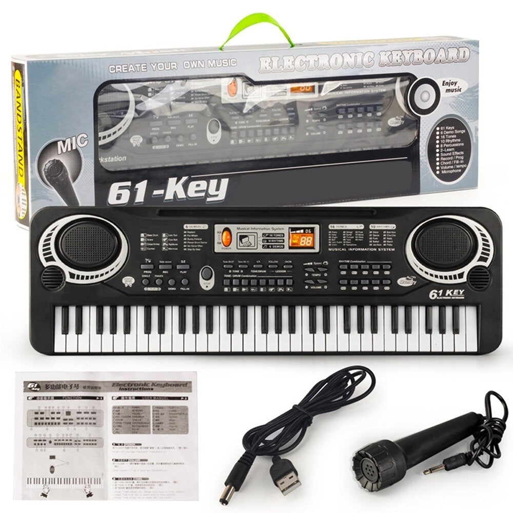 61 Keys Kids Electronic Music Keyboard Electric Digital Early Education Piano Organ Toy + Microphone and USB Image 4