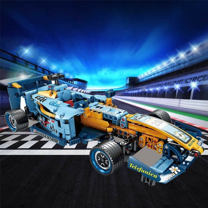 511pc 1:15 Mechanical Engineering Car Small Particles DIY Assembled Building Blocks Pull Back Racing Car Model Toy for Image 2