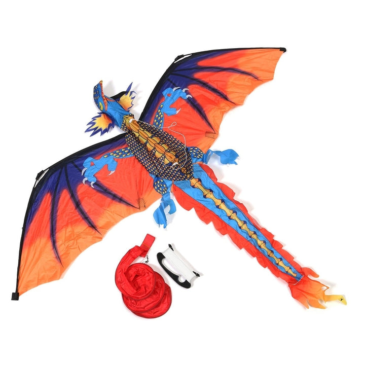 55 Inches Cute Classical Dragon Kite 140cm x 120cm Single Line Kite With Tail Image 3