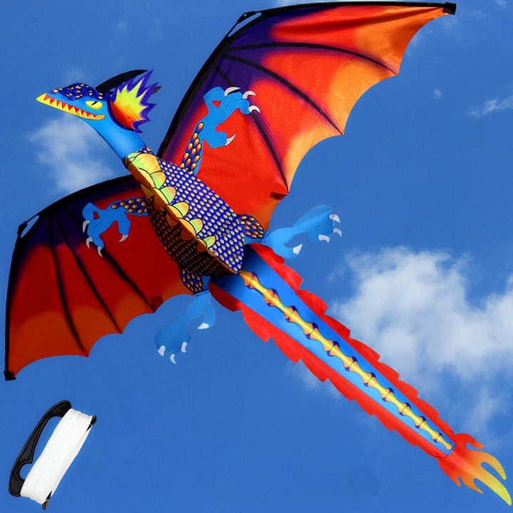 55 Inches Cute Classical Dragon Kite 140cm x 120cm Single Line Kite With Tail Image 9
