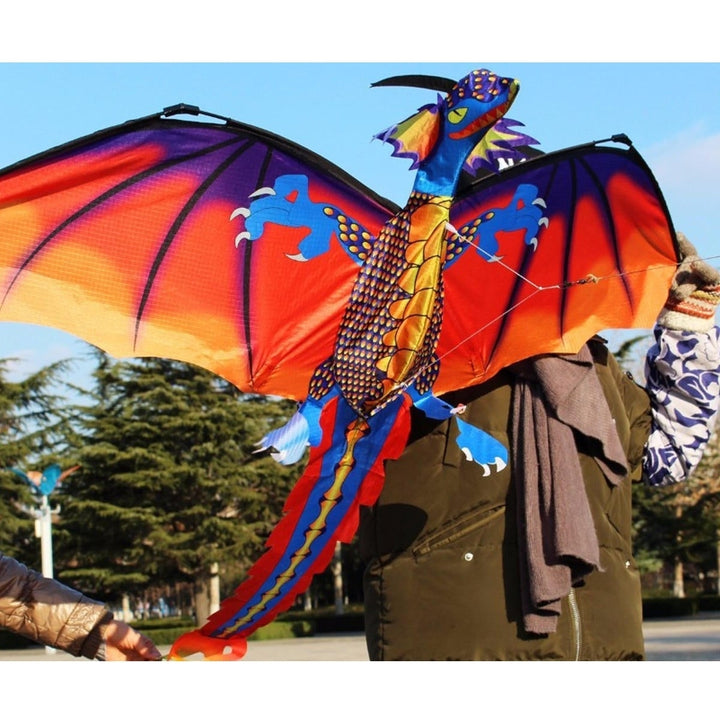 55 Inches Cute Classical Dragon Kite 140cm x 120cm Single Line Kite With Tail Image 11